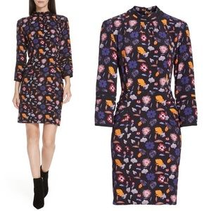 Ba&sh Maha Floral High Neck Dress Black